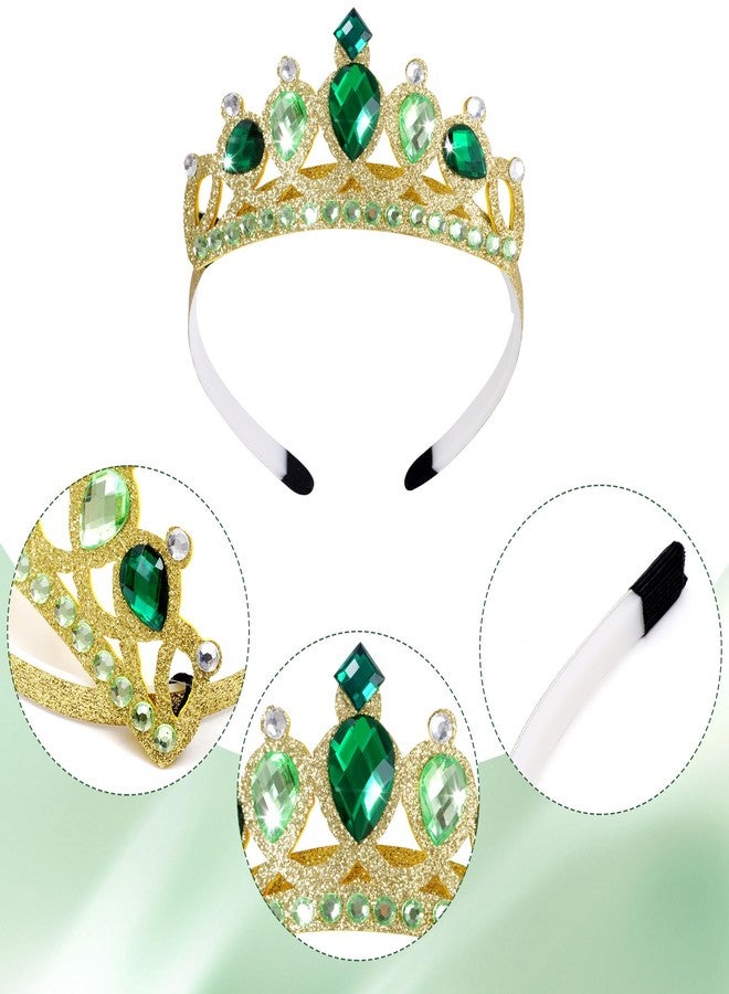 obmwang Princess Costume Accessories Princess Crown Gloves Necklace Bracelet Ring Earrings for Halloween Dress Up Party - Image 4